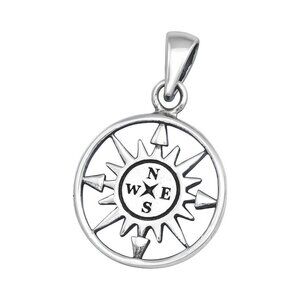 Sterling Silver Compass Pendant